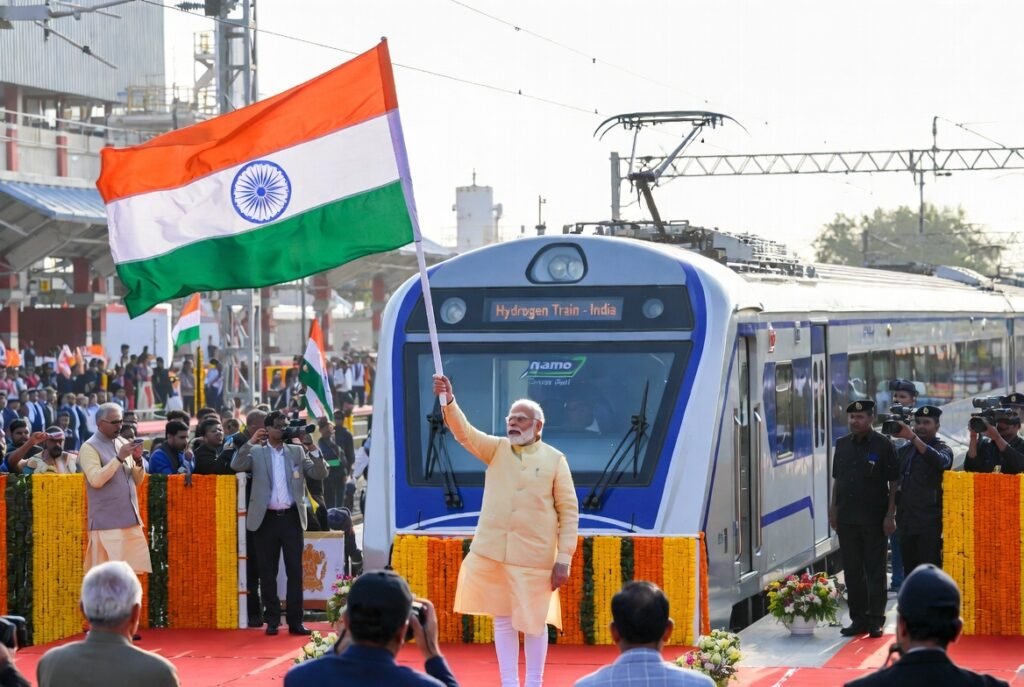 PM Narendra Modi will flag off the first hydrogen train in Haryana....