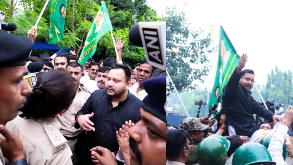 Tejashwi-led Grand Alliance marches in Patna, demands CEC’s removal